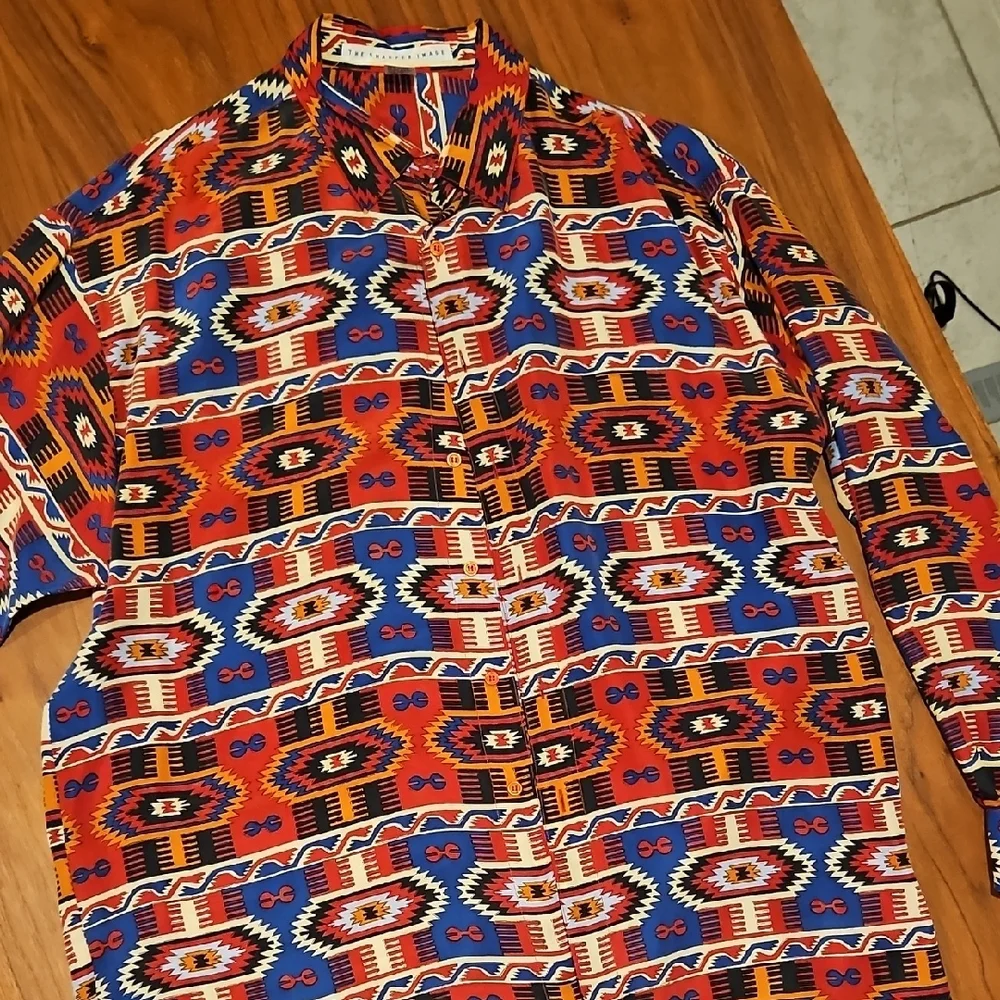 Sharper Image Multicolor Silk Shirt - Picture 4 of 7